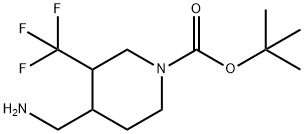 4-Aminomethyl-3-trifluoromethyl-piperidine-1-carboxylic acid tert-butyl ester Structure