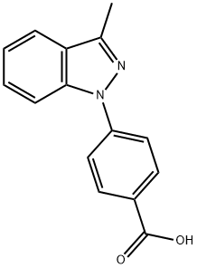 Benzoic acid, 4-(3-methyl-1H-indazol-1-yl)- 化学構造式