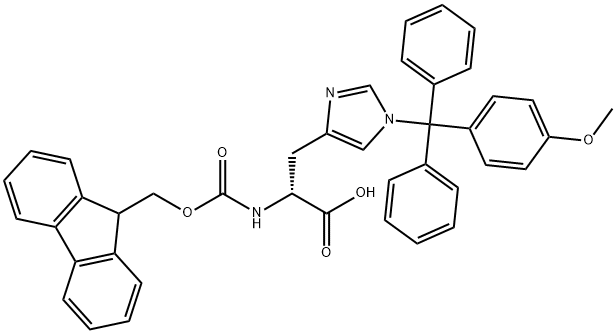 N-Alpha-(9-Fluorenylmethoxycarbonyl)-N-Tau-(4- Methoxytrityl)-D-Histidine Struktur