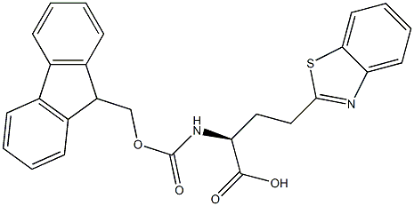 (2S)-4-(1,3-benzothiazol-2-yl)-2-({[(9H-fluoren-9-yl)methoxy]carbonyl}amino)butanoic acid 结构式