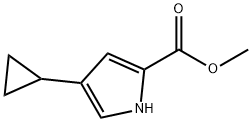 1H-Pyrrole-2-carboxylic acid, 4-cyclopropyl-, methyl ester 化学構造式