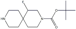 tert-butyl 1-fluoro-3,9-diazaspiro[5.5]undecane-3-carboxylate 化学構造式