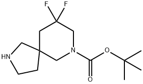 tert-butyl 9,9-difluoro-2,7-diazaspiro[4.5]decane-7-carboxylate Struktur