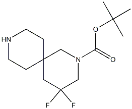 tert-butyl 4,4-difluoro-2,9-diazaspiro[5.5]undecane-2-carboxylate 结构式
