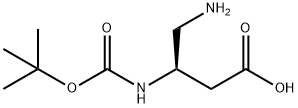 (3R)-4-氨基-3-[[叔丁氧羰基]氨基]丁酸, 1266500-89-3, 结构式