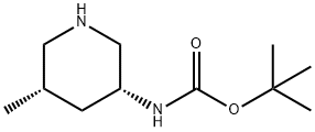 N - [(3R,5S)-5-甲基哌啶-3-基]氨基甲酸叔丁酯, 1270019-92-5, 结构式