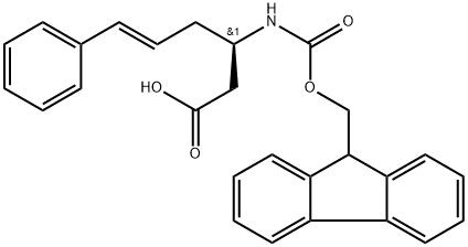 FMOC-R-3-氨基-(6-苯基)-5-己烯酸,1272755-58-4,结构式