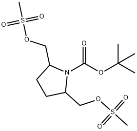 tert-butyl 2,5-bis(((methylsulfonyl)oxy)methyl)pyrrolidine-1-carboxylate Structure