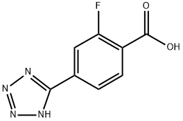2-fluoro-4-(1H-tetrazol-5-yl)benzoic acid 化学構造式