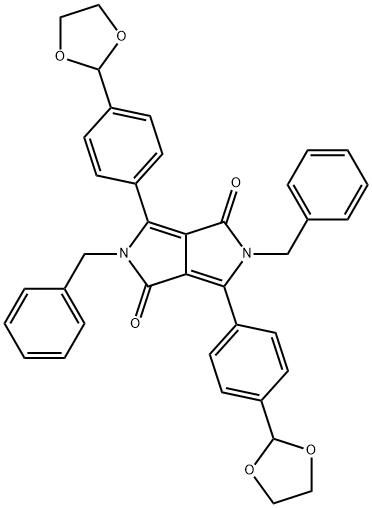 3,6-BIS(4-[1,3]DIOXOLAN-2-YL-PHENYL)-2,5-DIBENZYLPYRROLO[3,4-C]PYRROLE-1,4-DIONE, 1282518-72-2, 结构式