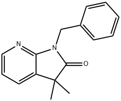 1-ベンジル-1,3-ジヒドロ-3,3-ジメチル-2H-ピロロ[2,3-b]ピリジン-2-オン 化学構造式