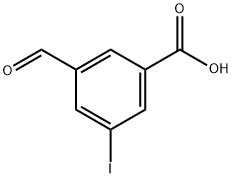 3-formyl-5-iodobenzoic acid 化学構造式