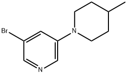 3-Bromo-5-(4-methylpiperidin-1-yl)pyridine Structure