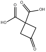 3-oxocyclobutane-1,1-dicarboxylic acid 化学構造式
