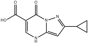 2-cyclopropyl-7-oxo-4H,7H-pyrazolo[1,5-a]pyrimidine-6-carboxylic acid 化学構造式