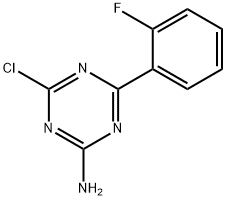 2-Amino-4-chloro-6-(2-fluorophenyl)-1,3,5-triazine Struktur