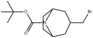 tert-butyl 3-(bromomethyl)-8-azabicyclo[3.2.1]octane-8-carboxylate Struktur