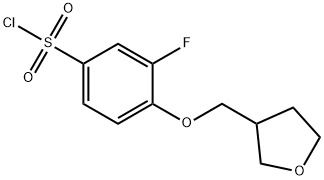 3-fluoro-4-[(oxolan-3-yl)methoxy]benzene-1-sulfonyl chloride Struktur