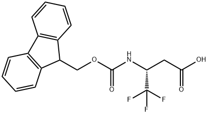 (3R)-3-({[(9H-fluoren-9-yl)methoxy]carbonyl}amino)-4,4,4-trifluorobutanoic acid Structure