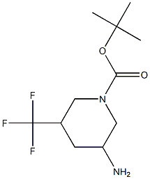 tert-butyl 3-amino-5-(trifluoromethyl)piperidine-1-carboxylate 结构式