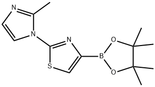 2-(2-methyl-1H-imidazol-1-yl)-4-(4,4,5,5-tetramethyl-1,3,2-dioxaborolan-2-yl)thiazole Struktur