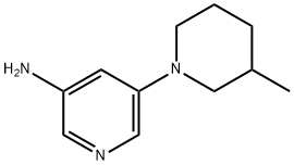 3-AMINO-5-(3-METHYLPIPERIDIN-1-YL)PYRIDINE 结构式