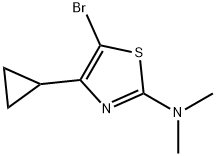 5-Bromo-4-cyclopropyl-2-(dimethylamino)thiazole 化学構造式