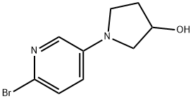 2-Bromo-5-(3-hydroxypyrrolidino)pyridine 化学構造式