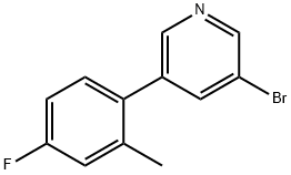 3-Bromo-5-(2-methyl-4-fluorophenyl)pyridine 化学構造式