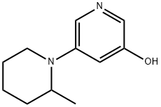 3-Hydroxy-5-(2-methylpiperidin-1-yl)pyridine 结构式
