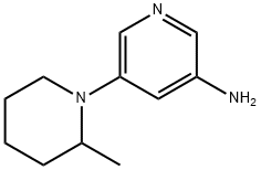 3-AMINO-5-(2-METHYLPIPERIDIN-1-YL)PYRIDINE 化学構造式