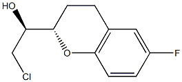 (1S)-2-chloro-1-[(2S)-6-fluoro-3,4-dihydro-2H-chromen-2-yl]ethanol 化学構造式