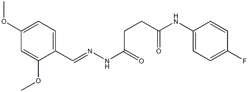 4-[2-(2,4-dimethoxybenzylidene)hydrazino]-N-(4-fluorophenyl)-4-oxobutanamide 结构式