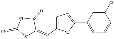 5-{[5-(3-chlorophenyl)-2-furyl]methylene}-2-imino-1,3-thiazolidin-4-one,1338232-96-4,结构式