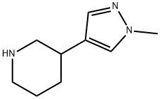 3-(1-methyl-1H-pyrazol-4-yl)piperidine 化学構造式