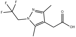 2-[3,5-dimethyl-1-(2,2,2-trifluoroethyl)-1H-pyrazol-4-yl]acetic acid 化学構造式