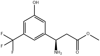 METHYL (3R)-3-AMINO-3-[3-HYDROXY-5-(TRIFLUOROMETHYL)PHENYL]PROPANOATE 化学構造式