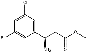 METHYL (3R)-3-AMINO-3-(3-BROMO-5-CHLOROPHENYL)PROPANOATE Struktur