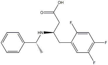 (3R)-3-[[(1R)-1-苯基乙基]氨基]-4-(2,4,5-三氟苯基)丁酸, 1345822-99-2, 结构式