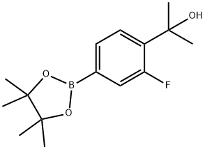 2-(2-Fluoro-4-(4,4,5,5-tetramethyl-1,3,2-dioxaborolan-2-yl)phenyl)propan-2-ol Structure