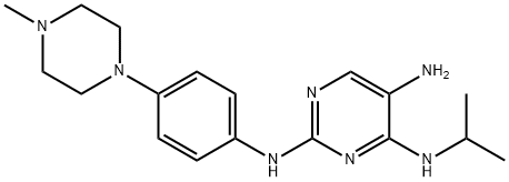 N4-(1-Methylethyl)-N2-[4-(4-methyl-1-piperazinyl)phenyl]-2,4,5-pyrimidinetriamine 化学構造式