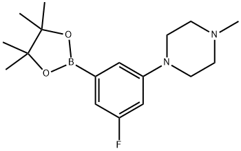 1-(3-fluoro-5-(4,4,5,5-tetramethyl-1,3,2-dioxaborolan-2-yl)phenyl)-4-methylpiperazine 结构式