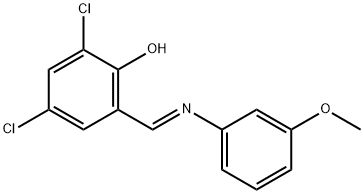 2,4-dichloro-6-{[(3-methoxyphenyl)imino]methyl}phenol,1351406-42-2,结构式