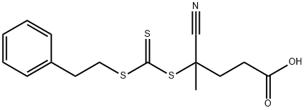 Pentanoic acid, 4-cyano-4-[[[(2-phenylethyl)thio]thioxomethyl]thio]- Structure