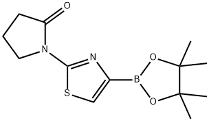 1-(4-(4,4,5,5-tetramethyl-1,3,2-dioxaborolan-2-yl)thiazol-2-yl)pyrrolidin-2-one 结构式