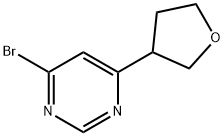 4-Bromo-6-(3-tetrahydrofuranyl)pyrimidine,1353853-88-9,结构式
