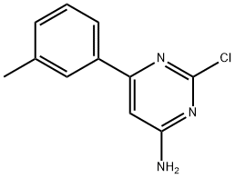 2-Chloro-4-amino-6-(3-tolyl)pyrimidine 化学構造式