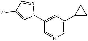 4-Bromo-1-(5-cyclopropyl-3-pyridyl)pyrazole,1353857-08-5,结构式