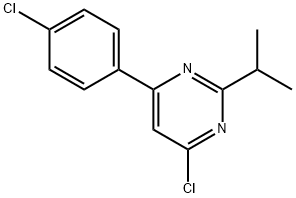 4-chloro-6-(4-chlorophenyl)-2-(iso-propyl)pyrimidine Struktur