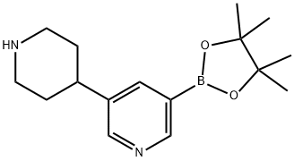 3-(4,4,5,5-tetraMethyl-1,3,2-dioxaborolan-2-yl)-5-(piperidin-4-yl)pyridine, 1356066-23-3, 结构式